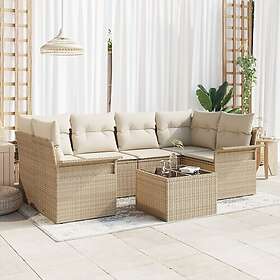 vidaXL Hage Sofasett med Pute med Oppbevaring 7 Deler 3353930