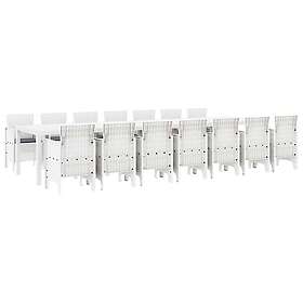 vidaXL 3378805 Hage Spisesett med Puter 15 Deler