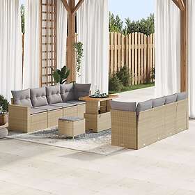 vidaXL Garden Sofa Set Height-Adjustable 11 Pieces 3361592