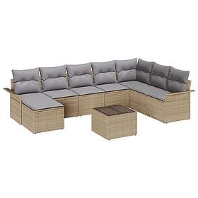 vidaXL Garden Sofa Set with Cushion 9 Pieces 3345490