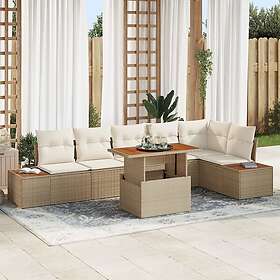 vidaXL Ensemble de Salle à Manger de Jardin avec Coussin 7 Pièces 3350078