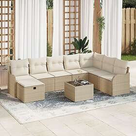 vidaXL Garden Sofa Set with Cushion 9 Pieces 3360372