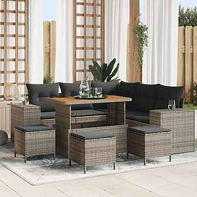 vidaXL Garden Sofa Set with Cushion with Storage 9 Pieces 3363963