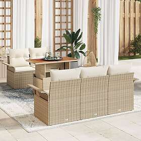 vidaXL Hage Sofasett med Oppbevaring 6 Deler 3358010