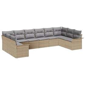 vidaXL Hage Sofasett med Oppbevaring 10 Deler 3354209
