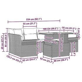 vidaXL Hage Sofasett med Pute 7 Deler 3357033