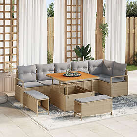 vidaXL Garden Sofa Set with Cushion 9 Pieces 3362537