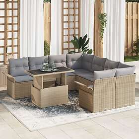 vidaXL Hage Sofagruppe med Pute 9 Deler 3348256