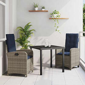 vidaXL Garden Dining Set med Kudde 3 Delar 3380351