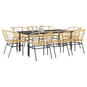vidaXL Trädgårdsmatgrupp 9 Delar 3334596