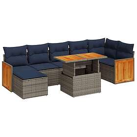 vidaXL Ensemble Canapé de Jardin avec Coussins 8 Pièces 3327743