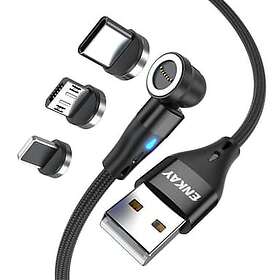 MTK 95012723 3-i-1 magnetisk USB-kabel 3A 1m
