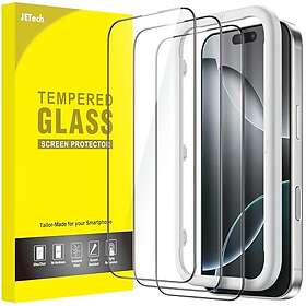 JETech Full Täckning Screen Protector Black Edge Tempered Glass Film for iPhone 16 Pro (3-pack)