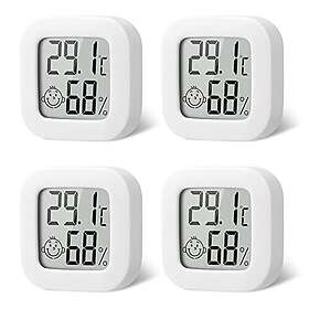 Flintronic Mini LCD Digital Thermo-Hygrometer Wireless Thermometer and Hygrometer for Indoor Use (4 Pack)