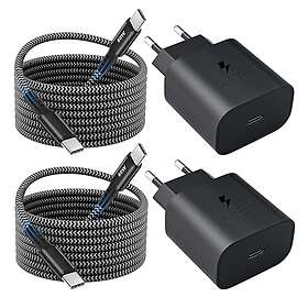 Samsung USB C-Charger Super Fast Charger with 2m PD Fast Charging Cable 25W 2-pack