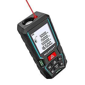 Mileseey 50M Laser Distance Meter with 2 Bubble Levels and 2-Inch LCD Backlight