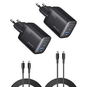 INIU A12-E1 Pack de 2 Double Port PD 3.0 Chargeur Mural à Charge Rapide 30W