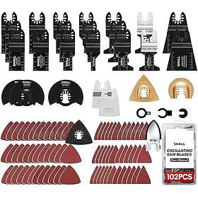 Shall 102 ST Multiverktygsblad Set HCS Bi-metall Slipdyna Skrapa Hårdmetallrasp 10-pack