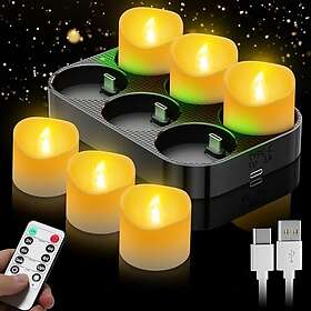 daphomeu LZ020-3 LED Värmeljus 6-pack (Uppladdningsbar, med Fjärrkontroll)