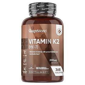 WeightWorld Vitamin K2 MK7 200µg 365 Tabletter