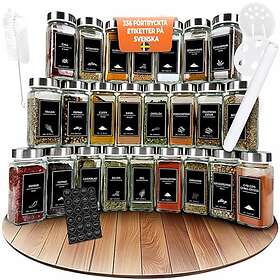 Comforder Kryddburkar Glas med Metallock Set 24 st