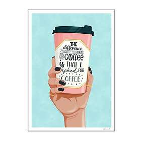 Poster ByKammille i asked for coffee 30x40 cm