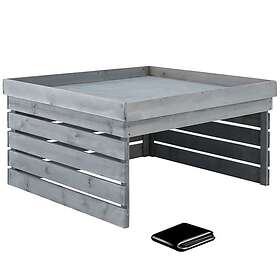 TecTake Garage Robotplæneklipper Hus (Træ)