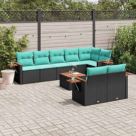 vidaXL Ensemble de Canapé de Jardin avec Coussins 9 Pièces 3226995