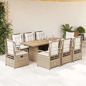 vidaXL Ensemble de salle à manger de jardin avec coussins 9 Pièces 3262939