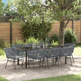 vidaXL Ensemble Salon de Jardin avec Coussins 9 Pièces 3380938