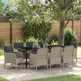 vidaXL Ensemble de Salon de Jardin avec Coussins 9 Pièces 3512978