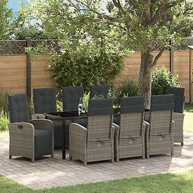 vidaXL Ensemble Salon de Jardin avec Coussins 9 Pièces 3380329