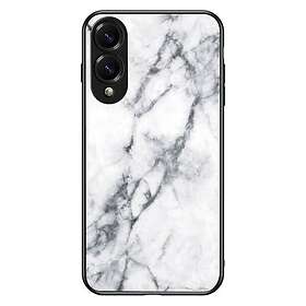 Skalo Edge Marmor Härdat Glas TPU Skal för Samsung Galaxy S25