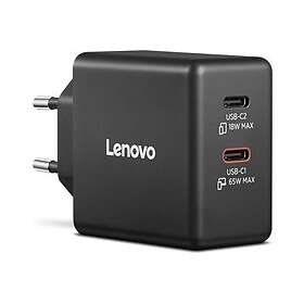 Lenovo 40AW065BEU Dobbelt USB-C GaN Oplader 65W