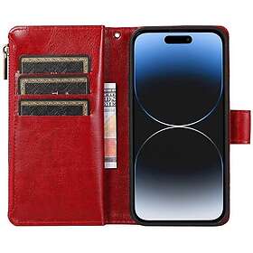 CaseOnline Dubbelflip Zipper 9-Kort kotelo laitteelle Apple iPhone 15