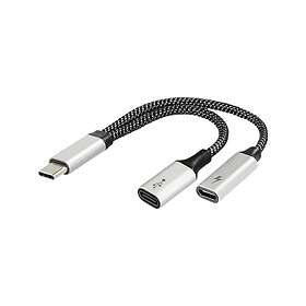 Maxtrack MA11L USB-C Adapter 1X USB-C-kontakt - 2X USB-C-ingång, USB-C-port 14,5Cm