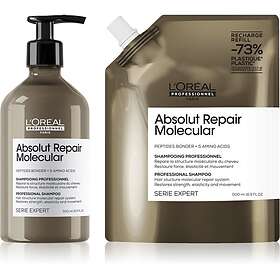 L’Oréal Professionnel Serie Expert Absolut Repair Molecular Presentförpackning för Kvinnor (Schampo 500ml, Påfyllning 500ml)