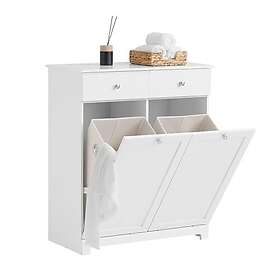 SoBuy BZR33-W Badrumsskåp med 2 Lådor 2 Avtagbara Korgar 78x38x90cm