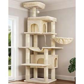 Heybly Multi-Level Cat Tree with Scratching Boards, Caves, Perches, Hammock, and Basket 178cm