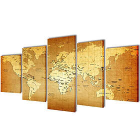 vidaXL Wall Print Set World Map 100 x 50 cm