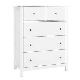 HOCSOK vit Byrå med 5 lådor 74 x 40 x 94 cm