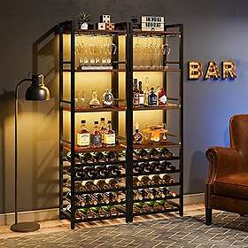 Tribesigns Vinställ 20 flaskor Guld Metall med Glashållare och Hyllor JW0326-2PCS