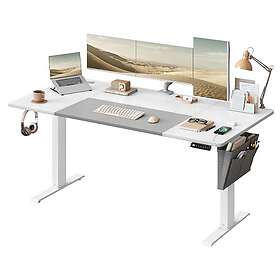Songmics LSD026W02 Elektriskt Skrivbord Höj- och Sänkbart Vit Grå 160 x 70 cm