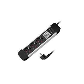 LogiLink 3-vägs Grenuttag med LCD-display