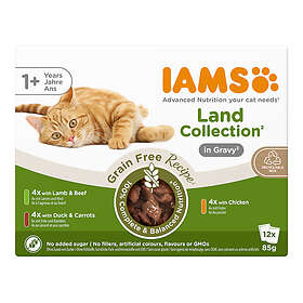 Iams Advanced Nutrition Grain Free Land Collection Kastikkeessa Pussit 12x0,085k