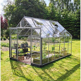 Halls ICON 8 Drivhus 3mm Glas Aluminiumram 9.7m² 2.44x4.00x2.17m