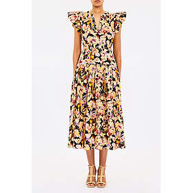 Ulla Johnson Marin Bomull Midi Kjole Nattblomst