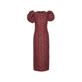 Rotate Birger Christensen Jacquard Midi Puffy Klänning