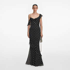 Self-Portrait Maxi Prickig Georgette Klänning