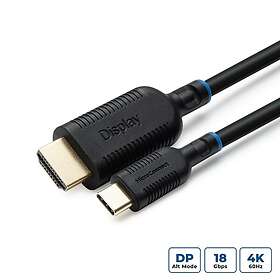 MicroConnect MC-USBCHDMI5 USB-C Uros liitin HDMI Uros liitin Sovitinjohto 5m